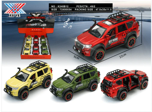 Pullback Toyota Prado Off-Road Die-Cast 1:24 Scale Asstd. K240B12