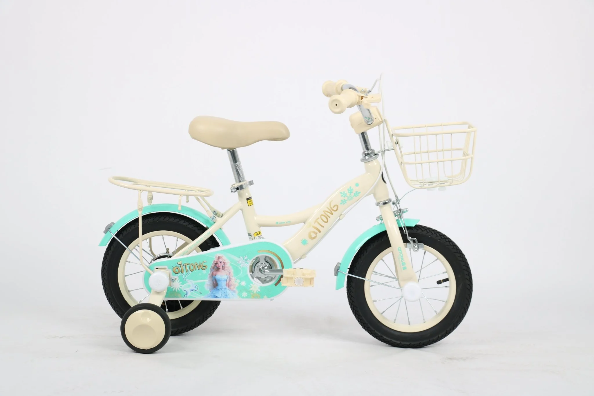 Qitong Bicycle With Basket 14 Inch Green TN-B06 14IN - Image 2