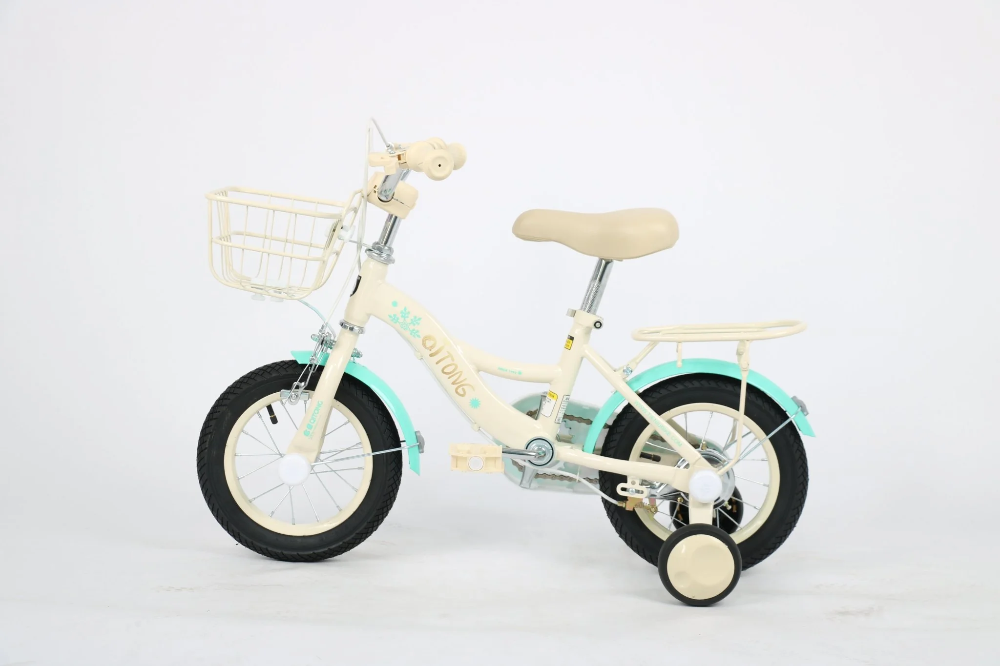 Qitong Bicycle With Basket 14 Inch Green TN-B06 14IN - Image 4