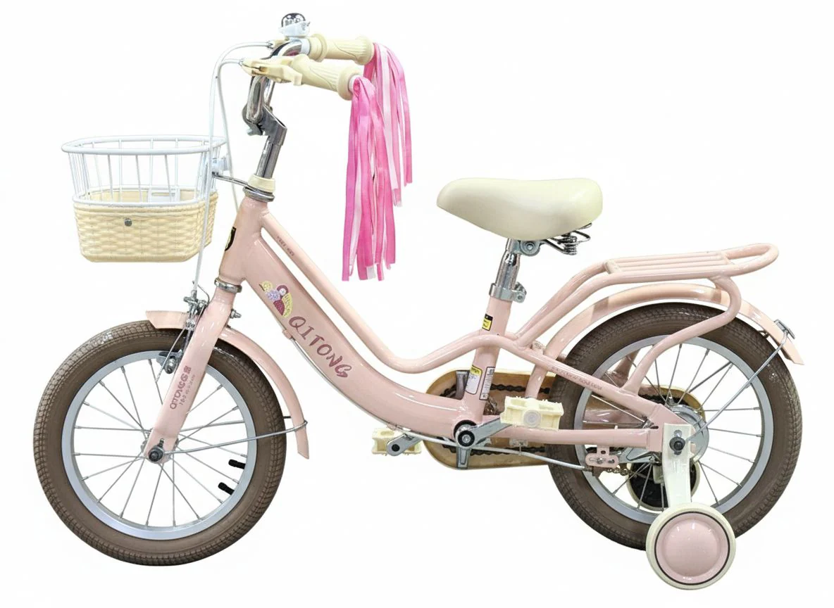 Qitong Bicycle With Basket 14 Inch Pink TN-S08