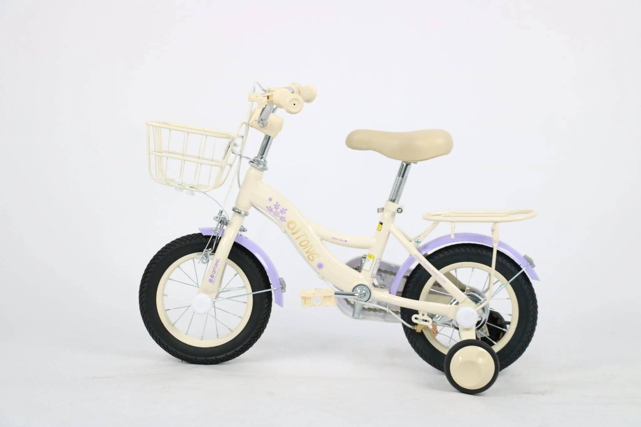 Qitong Bicycle With Basket 14 Inch Purple TN-B06 14IN - Image 3