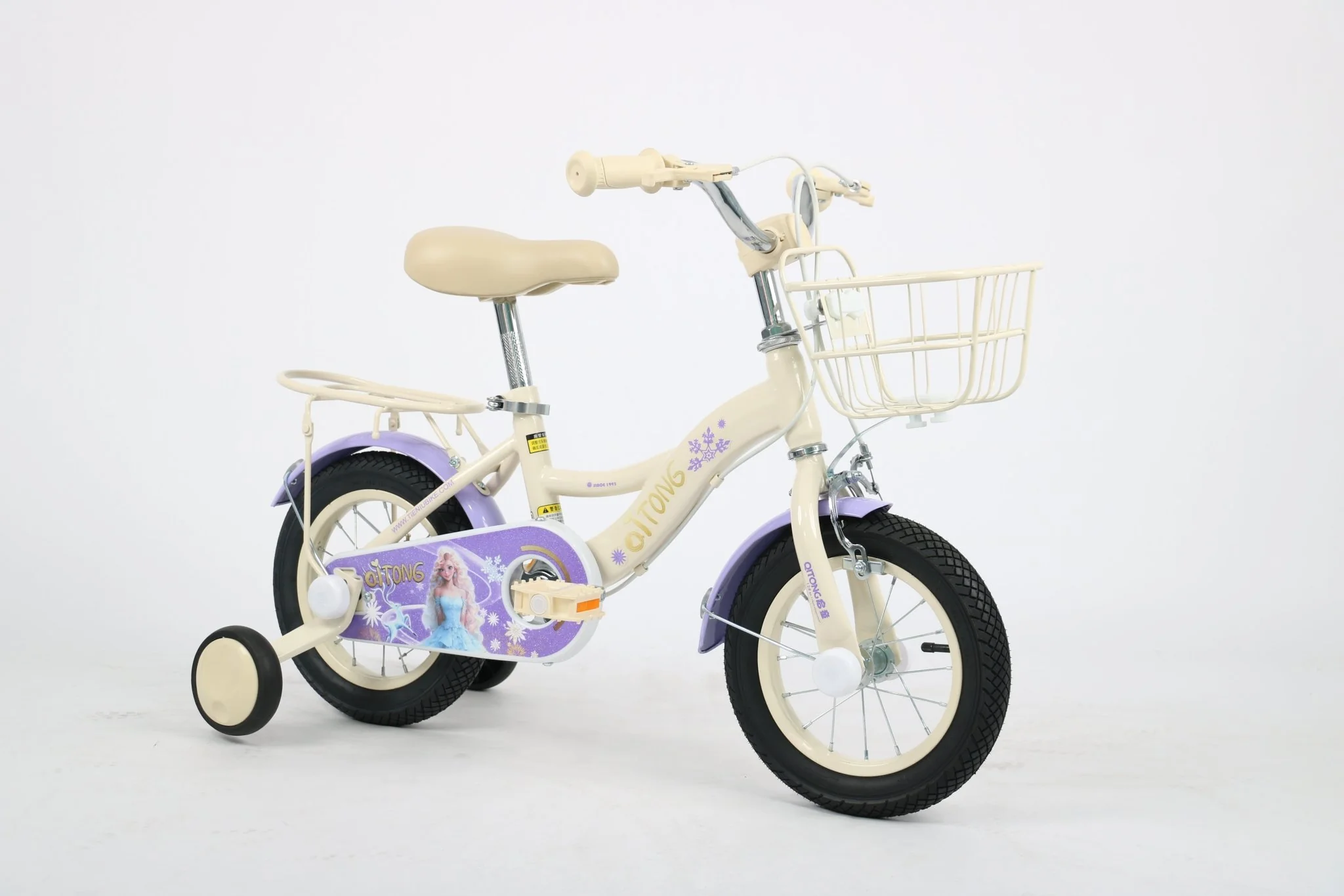 Qitong Bicycle With Basket 14 Inch Purple TN-B06 14IN - Image 6