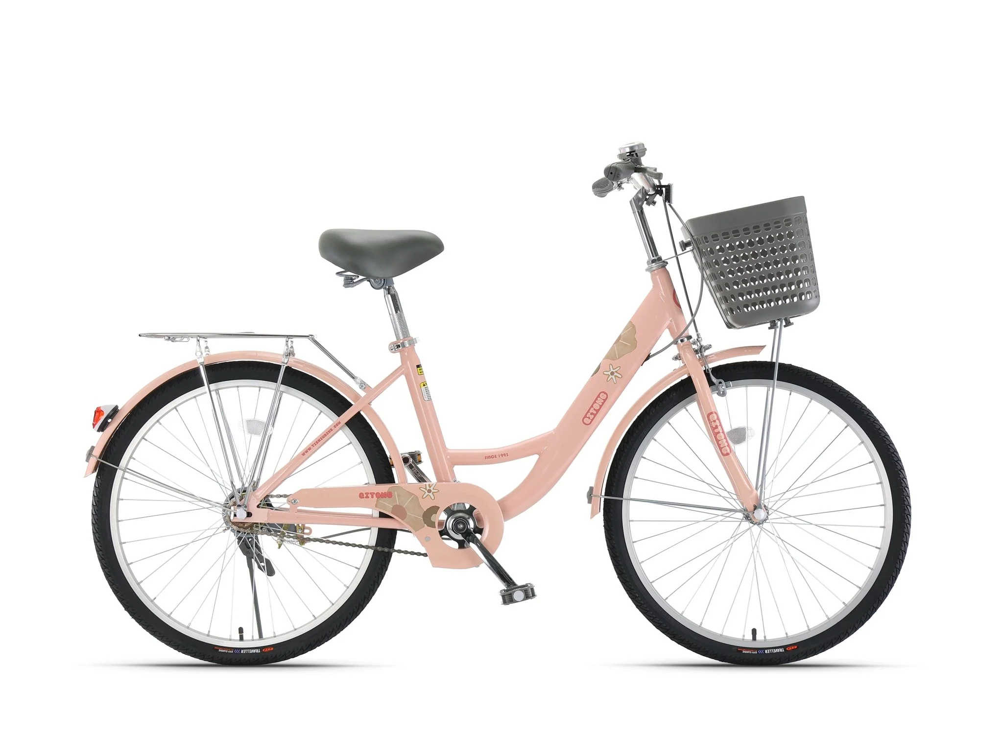 Qitong Bicycle With Basket 20 Inch Pink TN24Q24