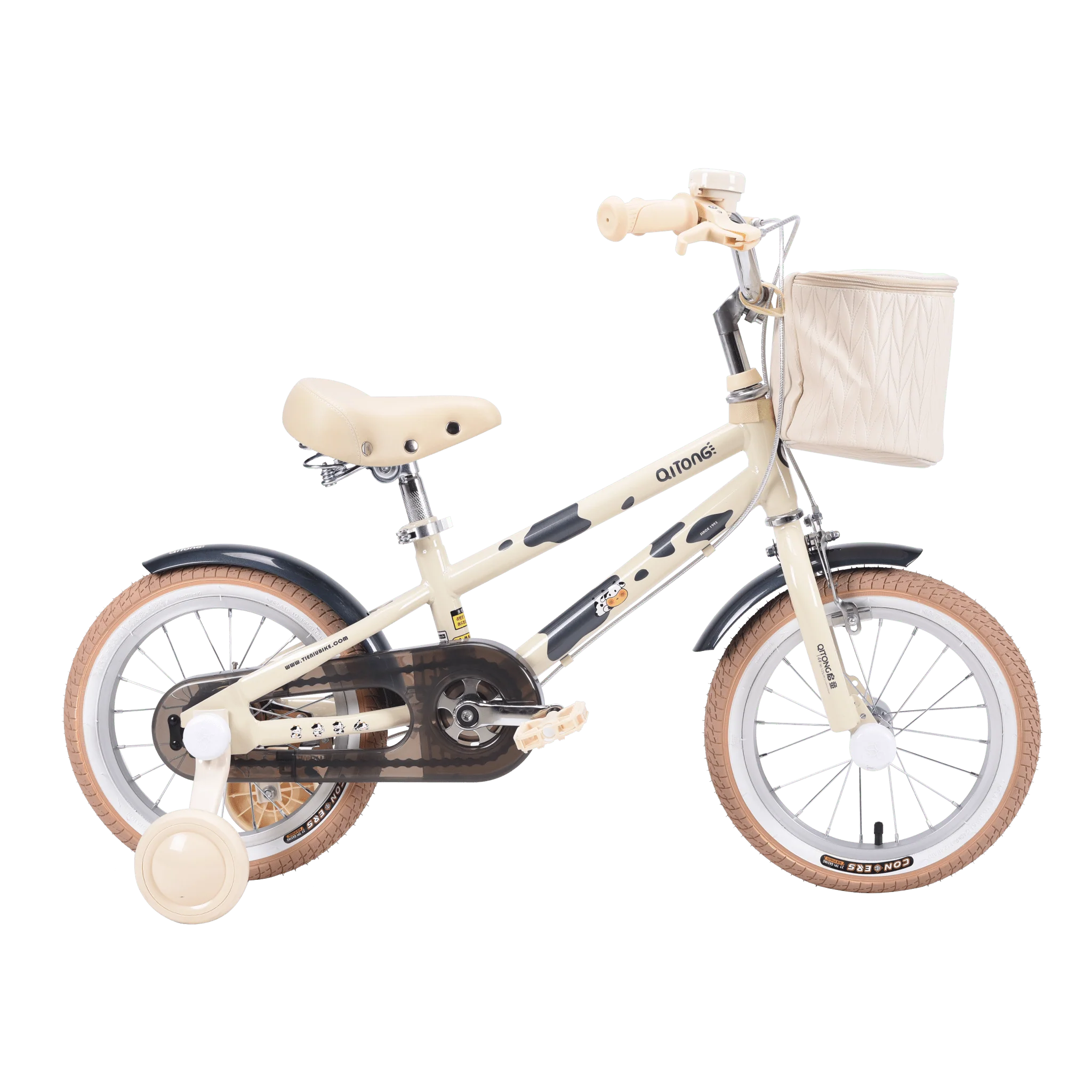 Qitong Cow Bicycle With Basket 16 Inch Green TN24Q61 - Image 2