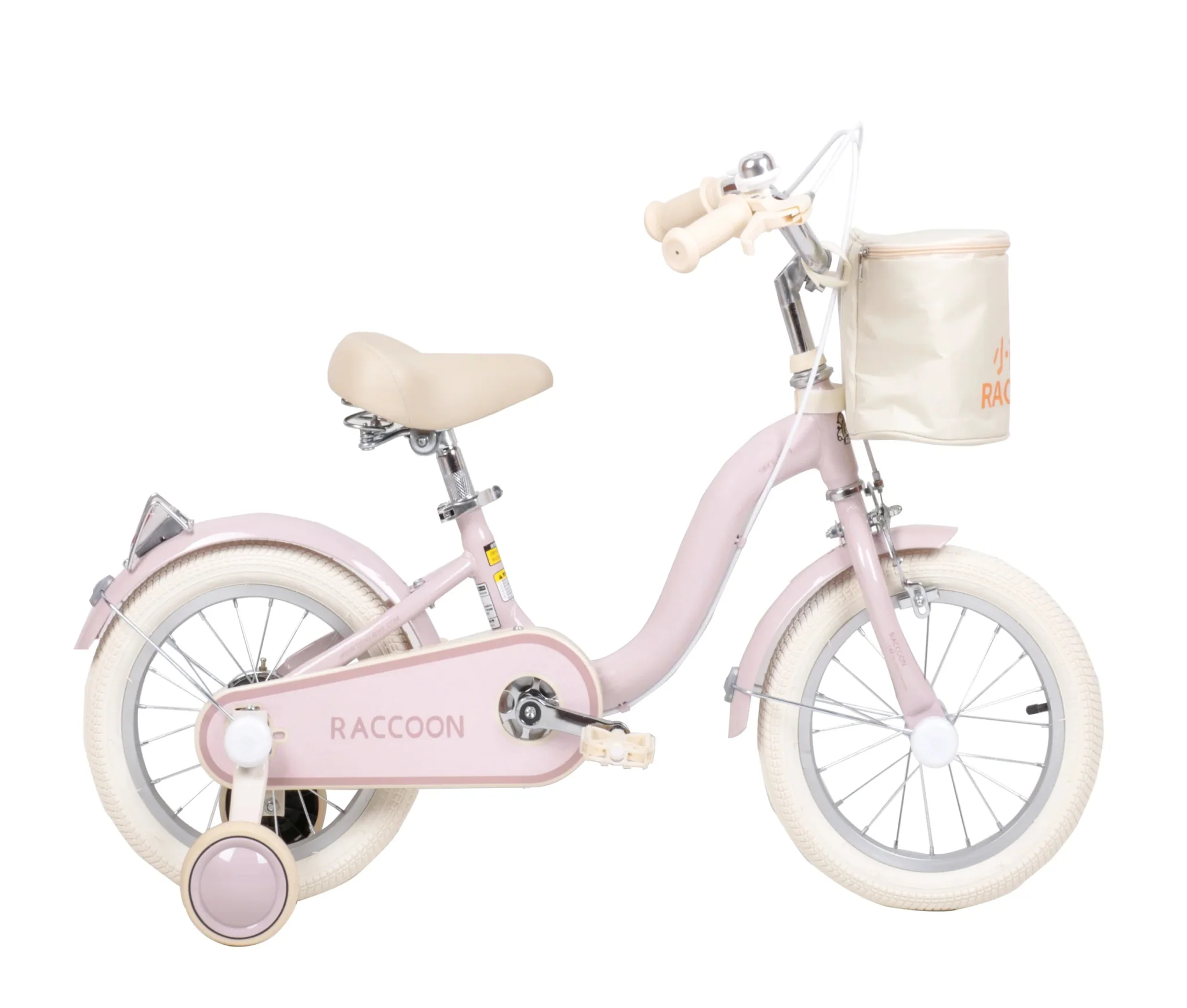 Raccoon Bicycle With Basket 16 Inch Pink TN23R06 16IN