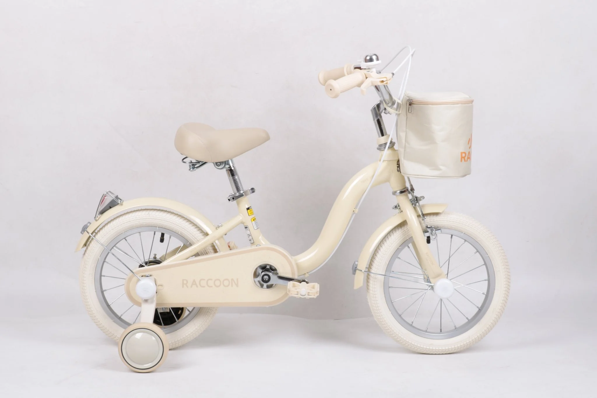 Raccoon Bicycle With Basket 14 Inch Beige TN23R06 14IN - Image 7