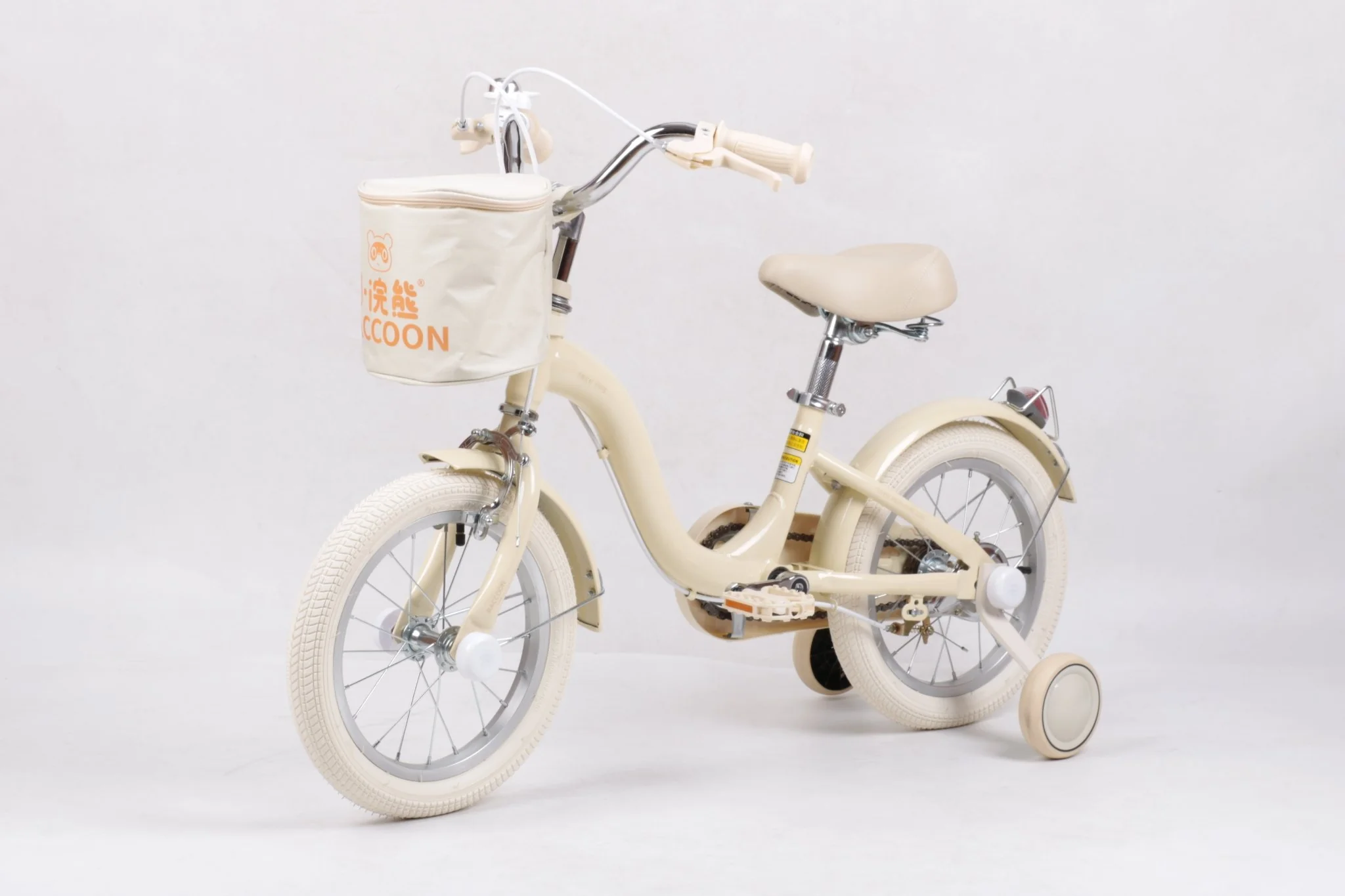 Raccoon Bicycle With Basket 14 Inch Beige TN23R06 14IN - Image 8