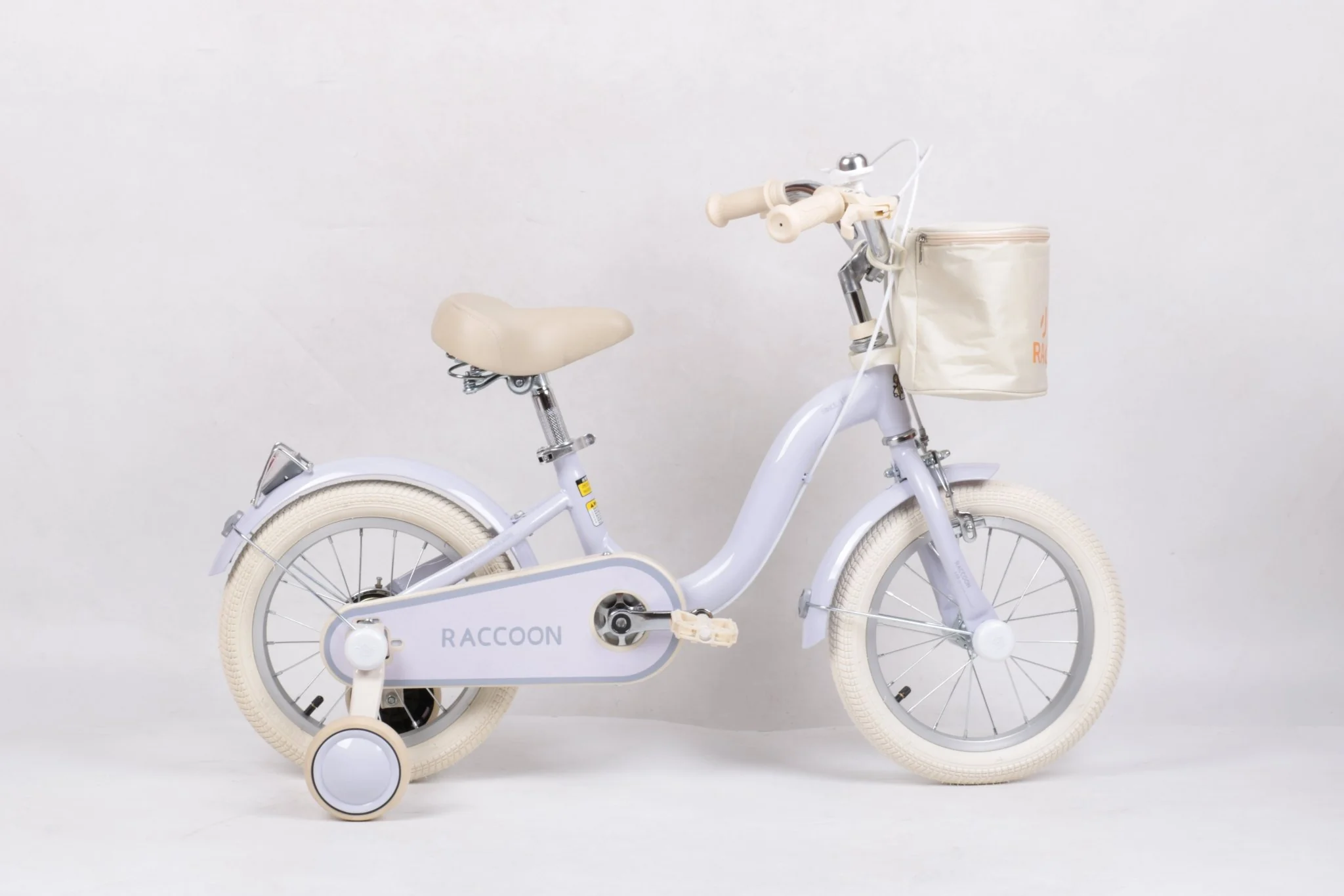 Raccoon Bicycle With Basket 14 Inch Purple TN23R06 14IN - Image 4