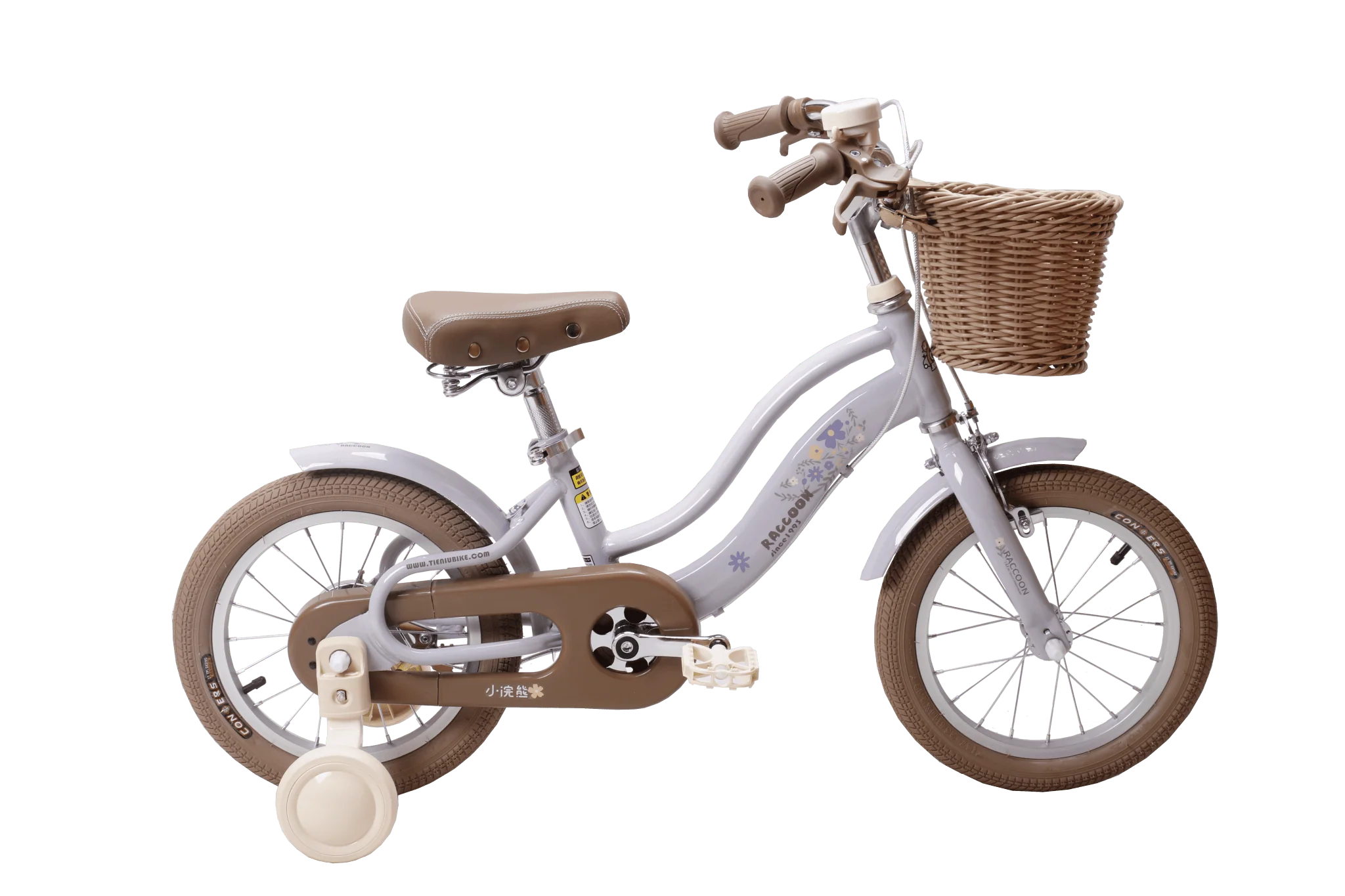 Raccoon Bicycle With Basket 16 Inch Purple TN24R65 16IN