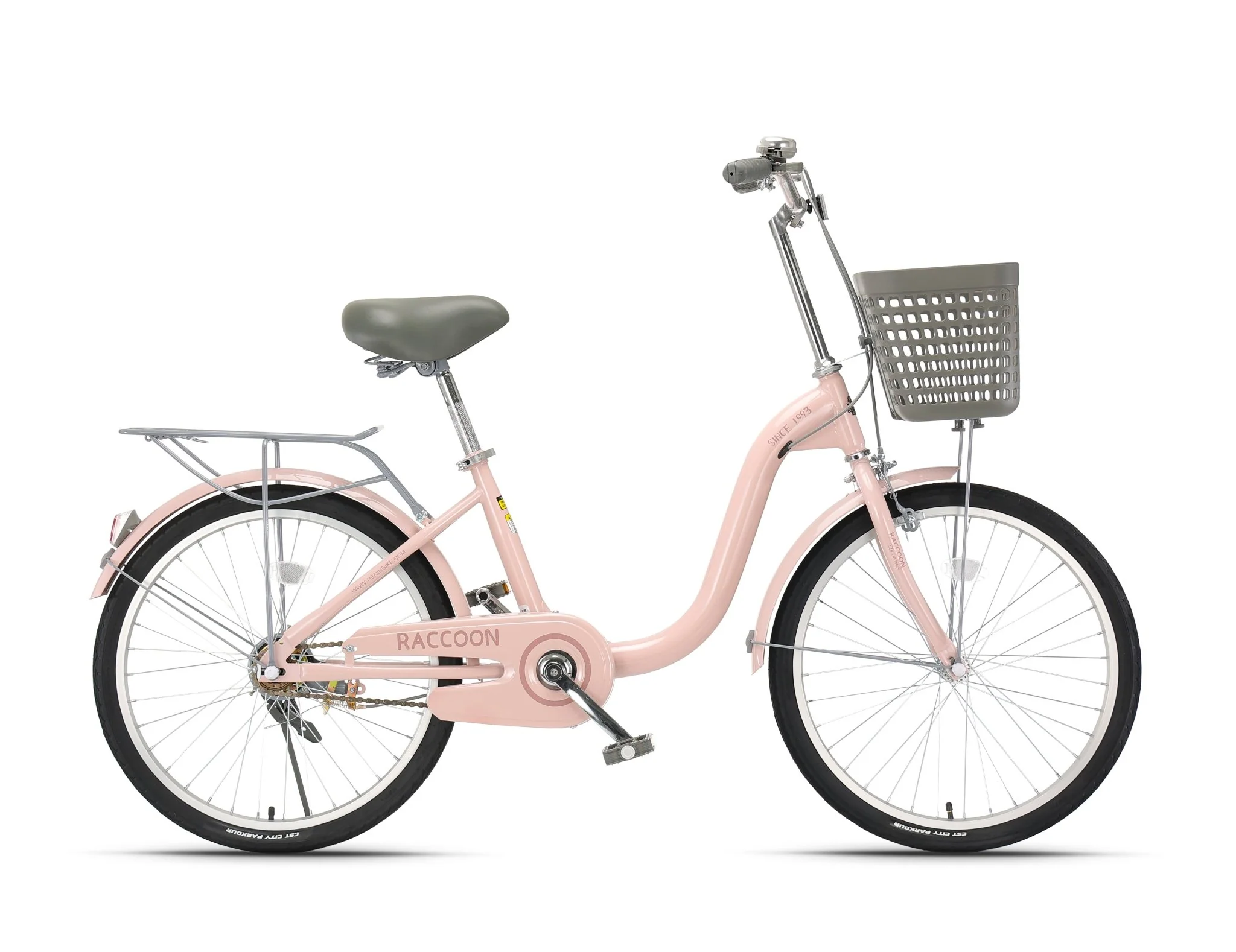 Raccoon Bicycle With Basket 20 Inch Pink TN24R78