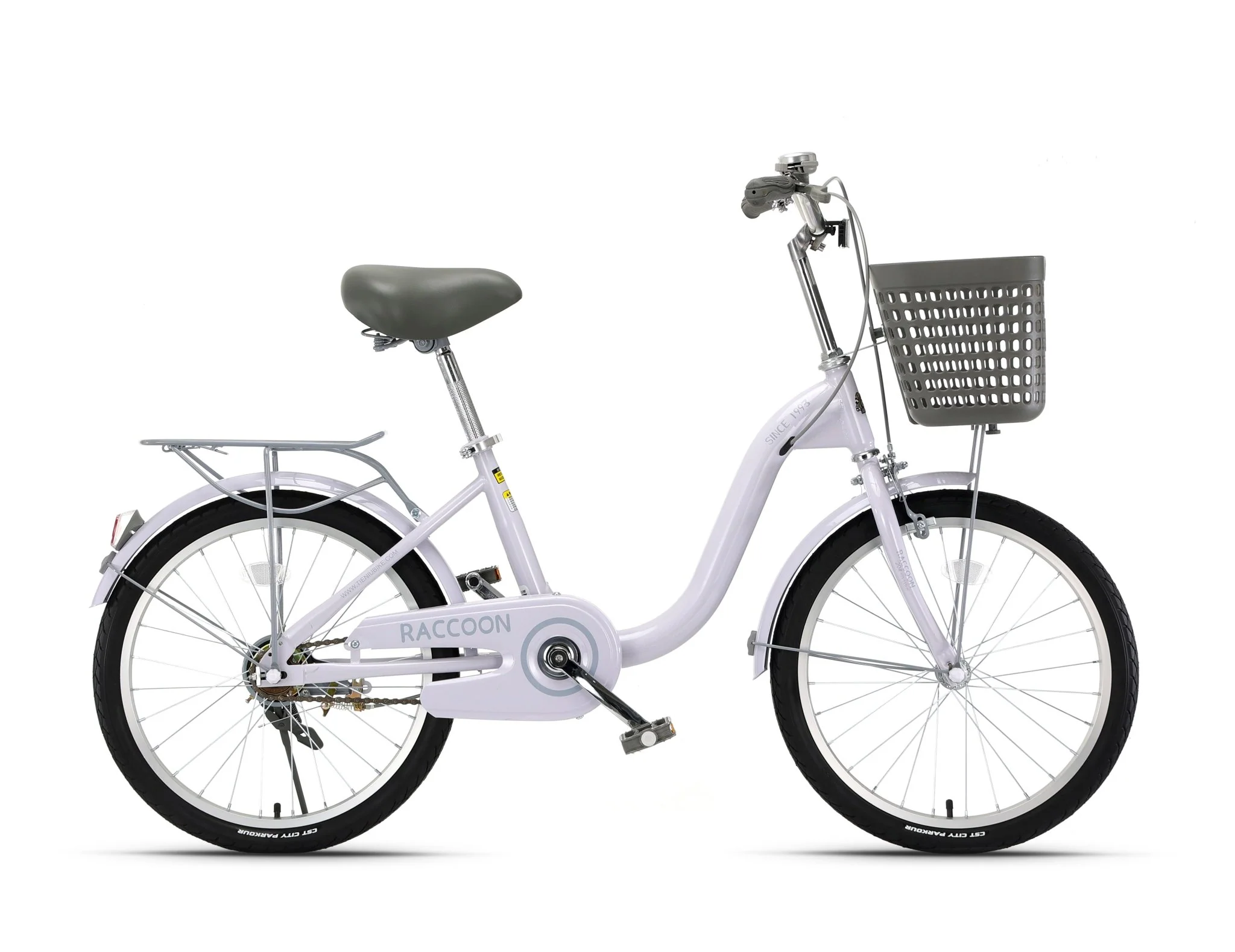 Raccoon Bicycle With Basket 20 Inch Purple TN24R78