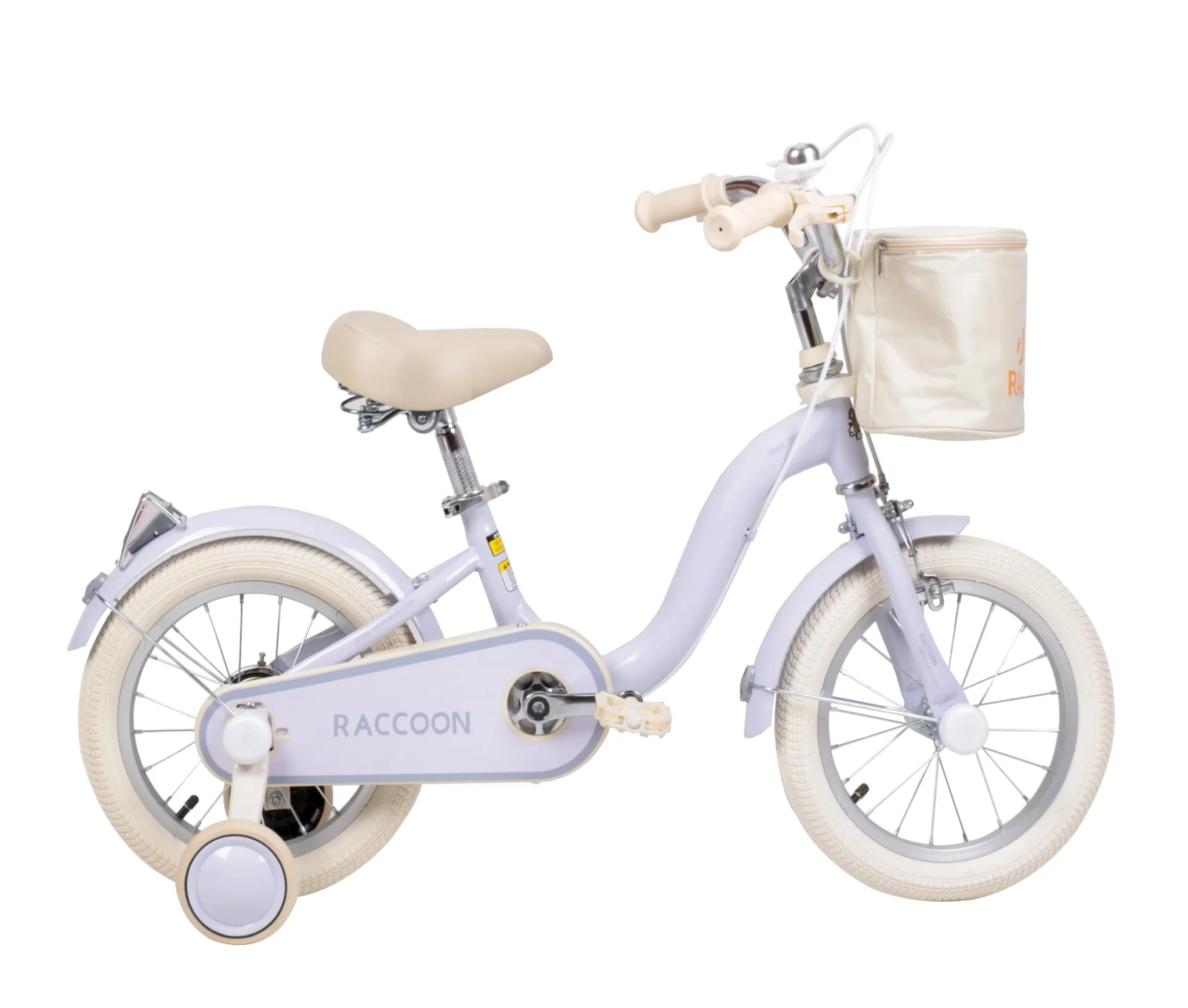 Raccoon Bicycle With Basket 14 Inch Purple TN24R74 14IN