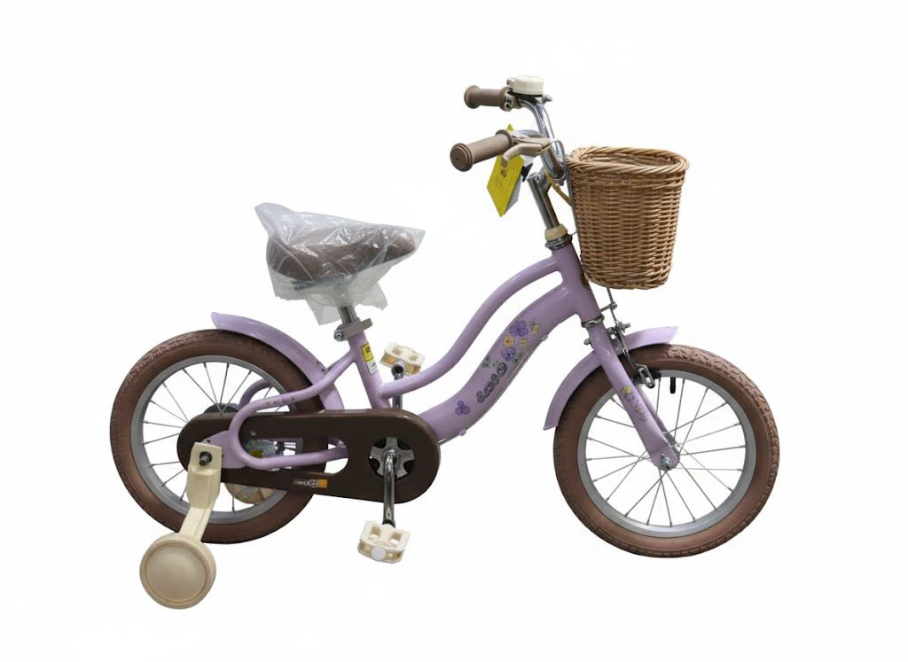 Raccoon Bicycle With Basket 14 Inch Purple TN24R65 14IN