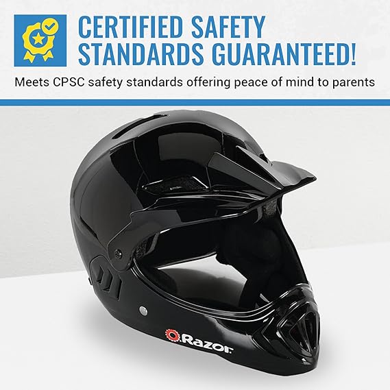 Razor Child Fullface Gloss Helmet Black - Image 3