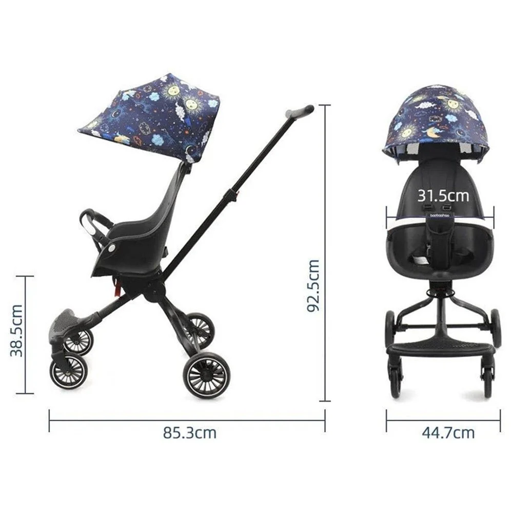 Reclining Baby Stroller Blue S4855 V13 - Image 2