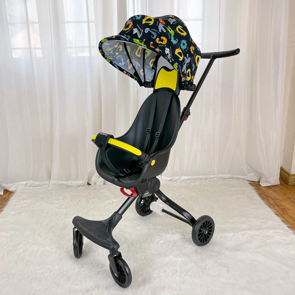 Reclining Baby Stroller Yellow S4855 V13 - Image 2