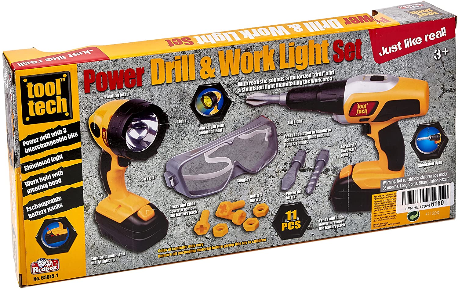 Redbox Tool Tech Power Drill & Work Light Set 65015 - Image 3