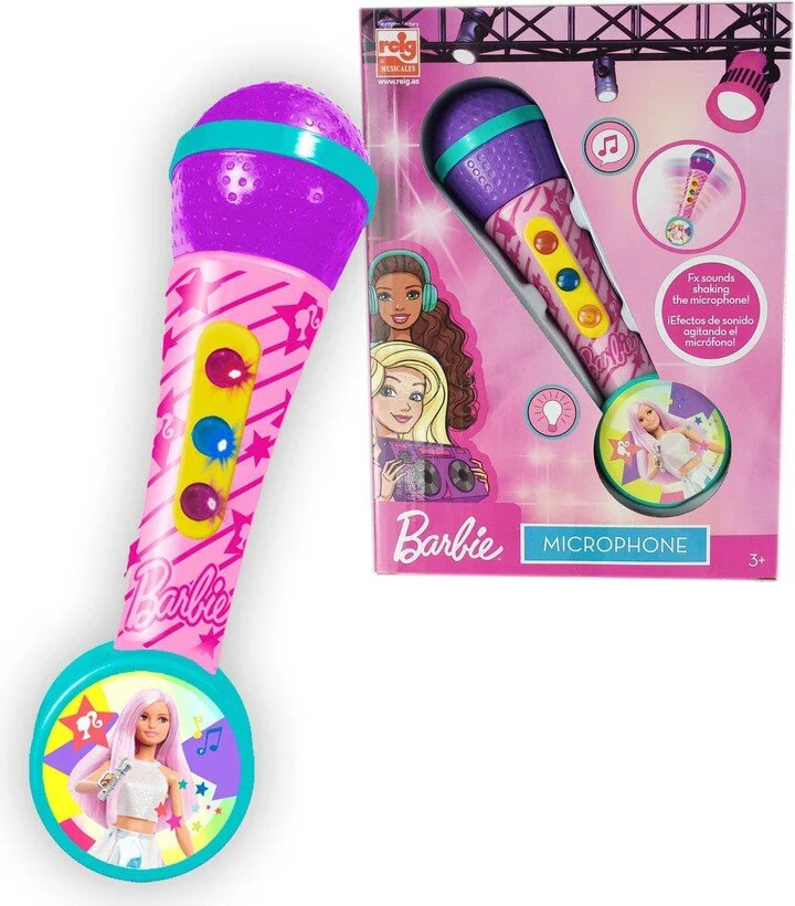 Reig Barbie Kids Microphone With Melodies And Lights - Pink 4406