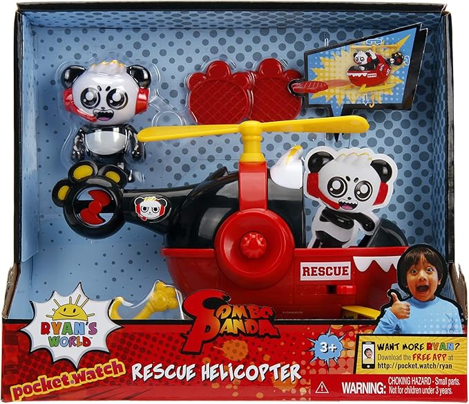 Ryan's World Rescue Helicopter and Panda Figure 253193001 - Image 9
