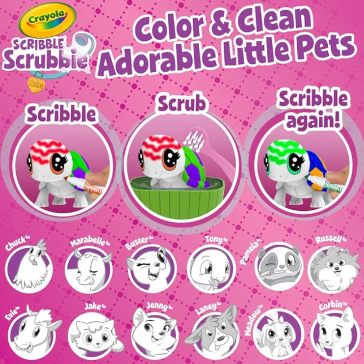 Scribble Scrubbie Pets Mega Blue Tub Playset CY74-7481 - Image 4