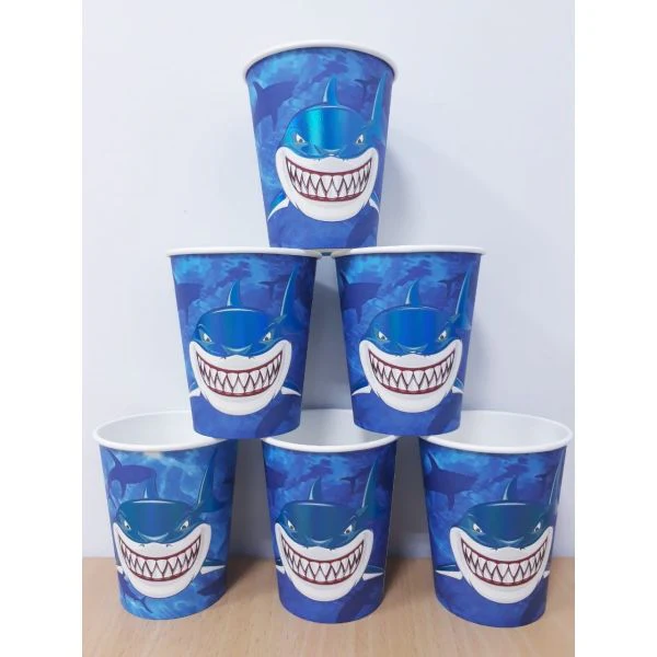 Shark Paper Cups 6 Pcs