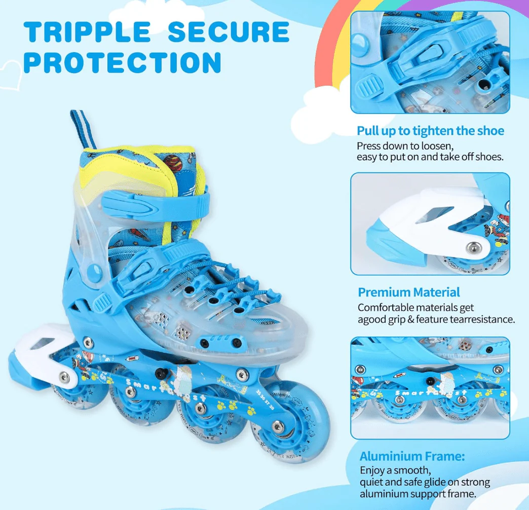 Skate Shoes Size 31-34 Blue Small - Image 2