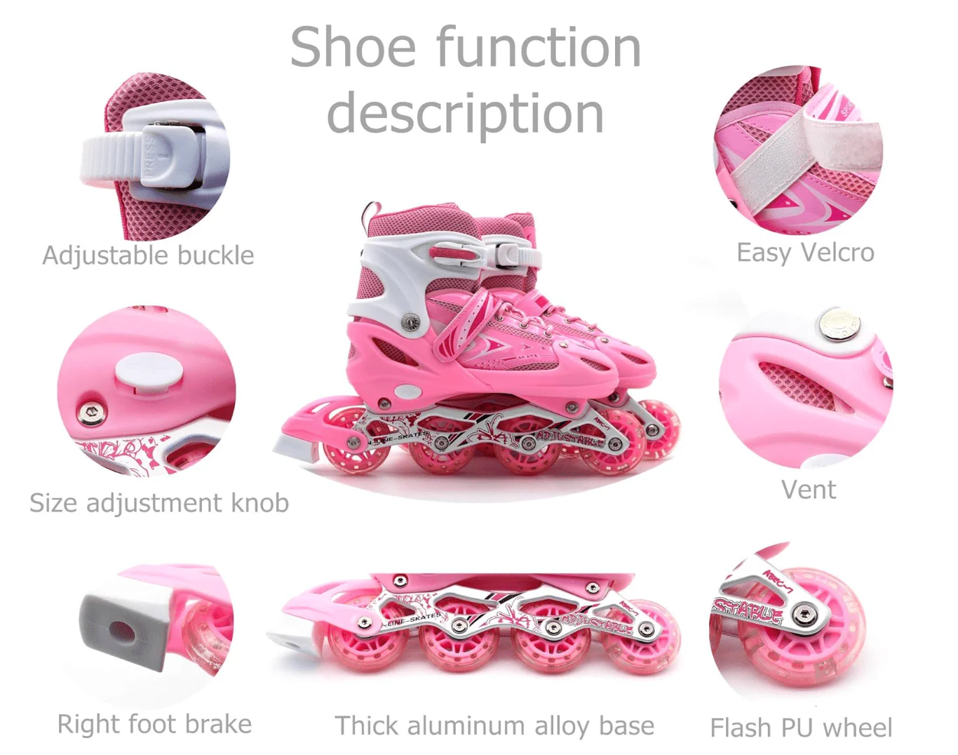 Skate Shoes Size 31-34 Pink Small - Image 2
