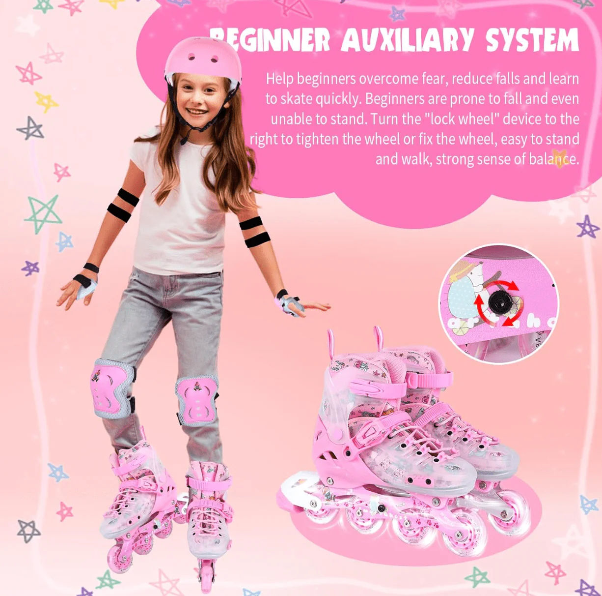 Skate Shoes Size 39-42 Pink Large - Image 3