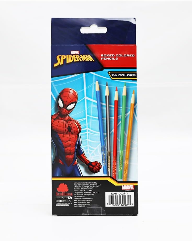 Skoodles Spider-Man Coloured Pencil 24 Pieces