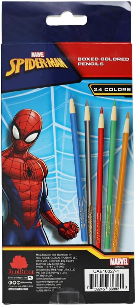 Skoodles Spider-Man Coloured Pencil 24 Pieces - Image 4