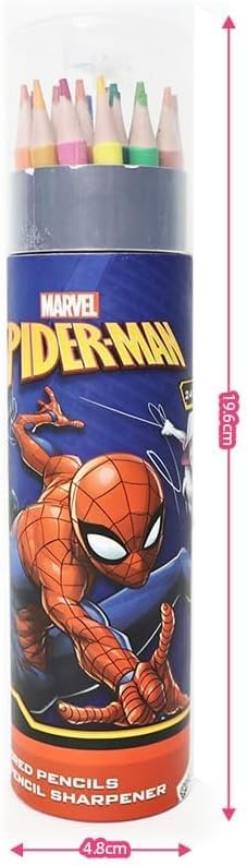 Skoodles Spider-Man Coloured Pencil With Sharpener 24 Pieces - Image 2