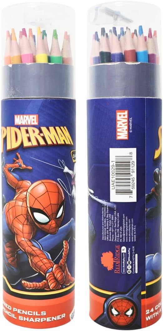 Skoodles Spider-Man Coloured Pencil With Sharpener 24 Pieces - Image 4