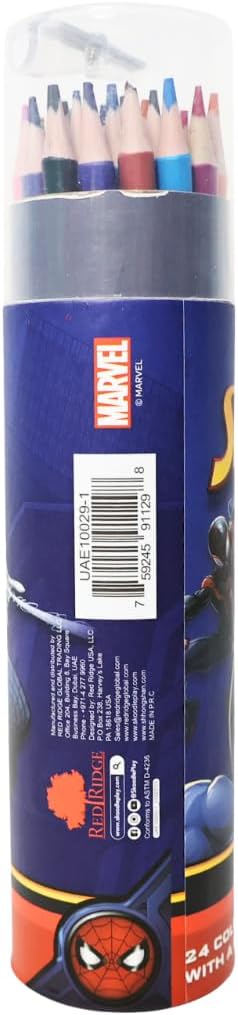 Skoodles Spider-Man Coloured Pencil With Sharpener 24 Pieces - Image 5