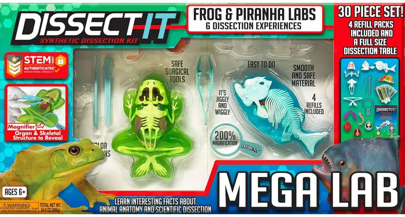 Slimy Lab Dissect It Synthetic Dissection Kit - Piranha And Frog 38084