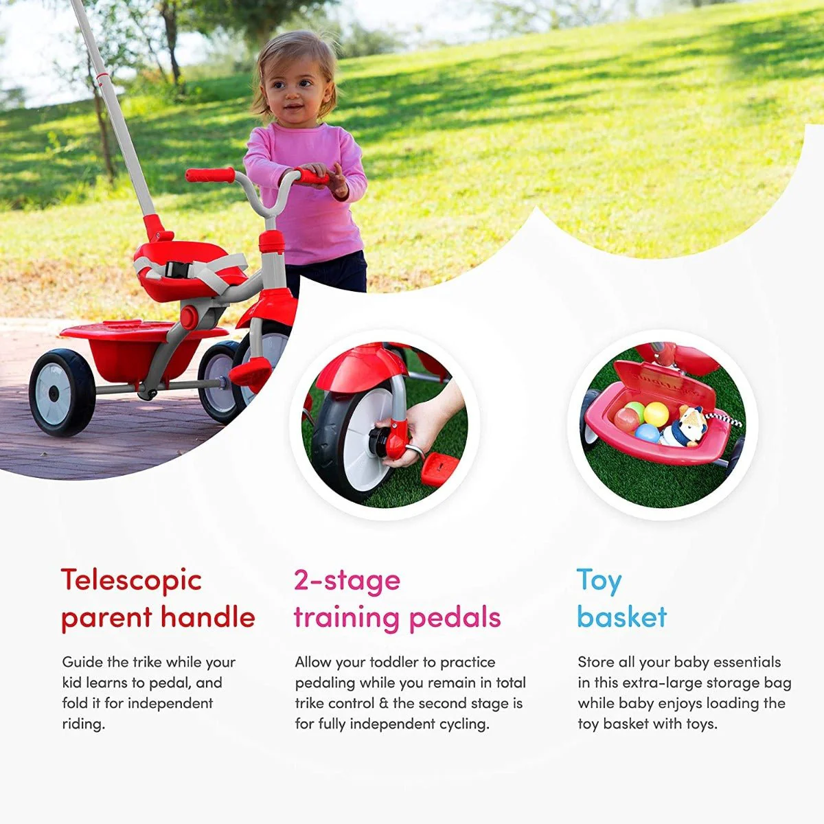 SmarTrike Folding Fun Tricycle Red 1310503 - Image 2