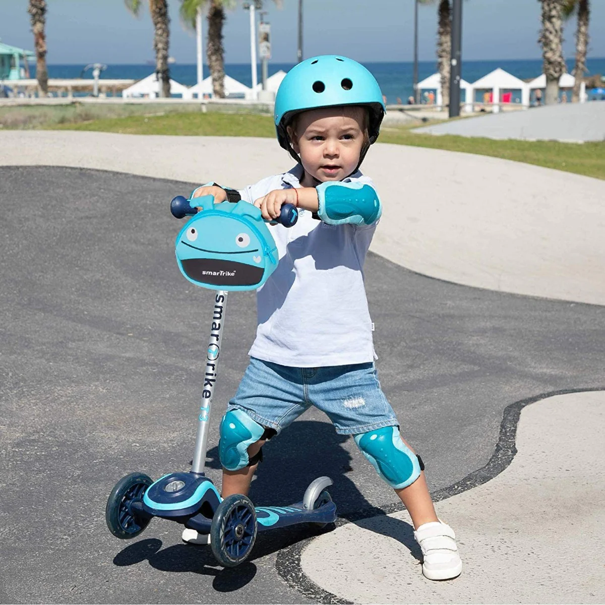 Smartrike Scooter T3 Blue With Safety Gear 2000801 - Image 3