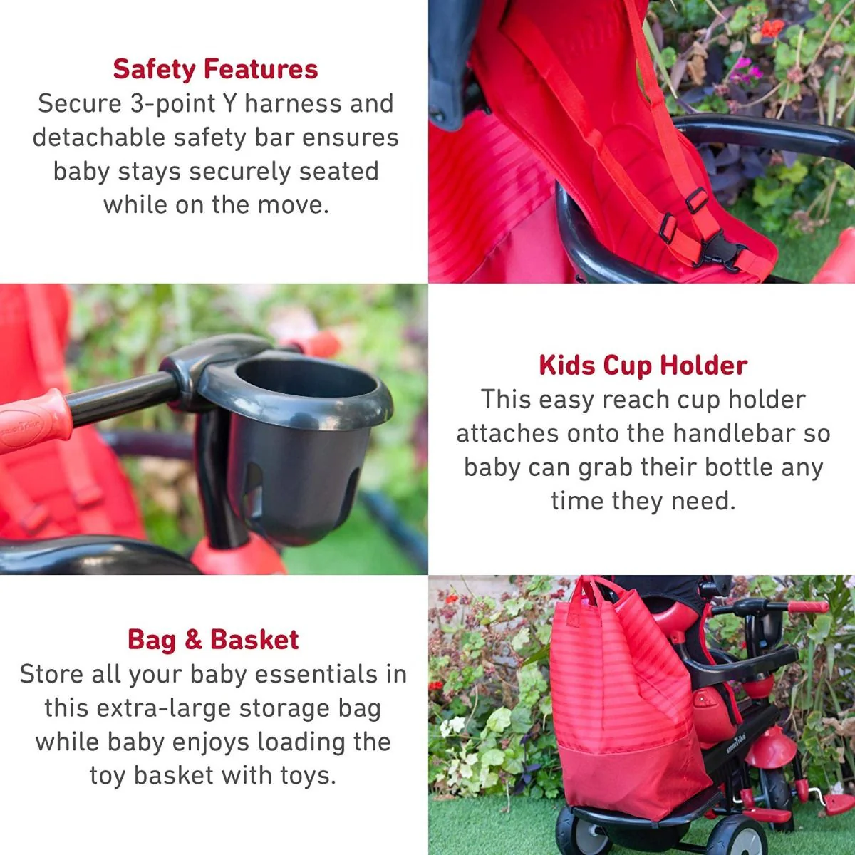 Smartrike Swing DLX Baby Tricycle Red 6500500 - Image 3