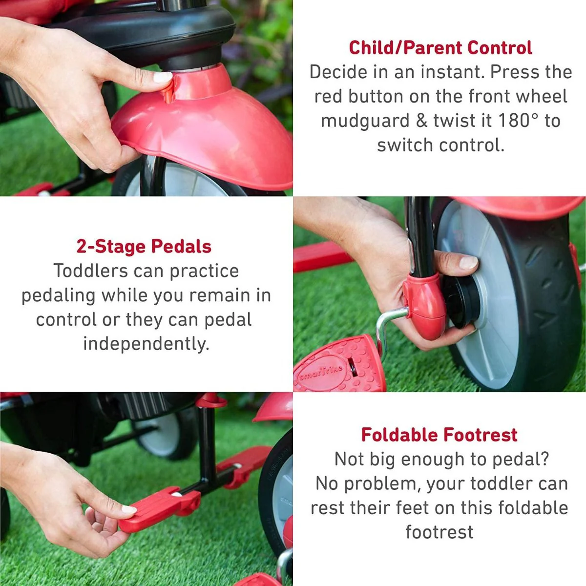 Smartrike Swing DLX Baby Tricycle Red 6500500 - Image 4