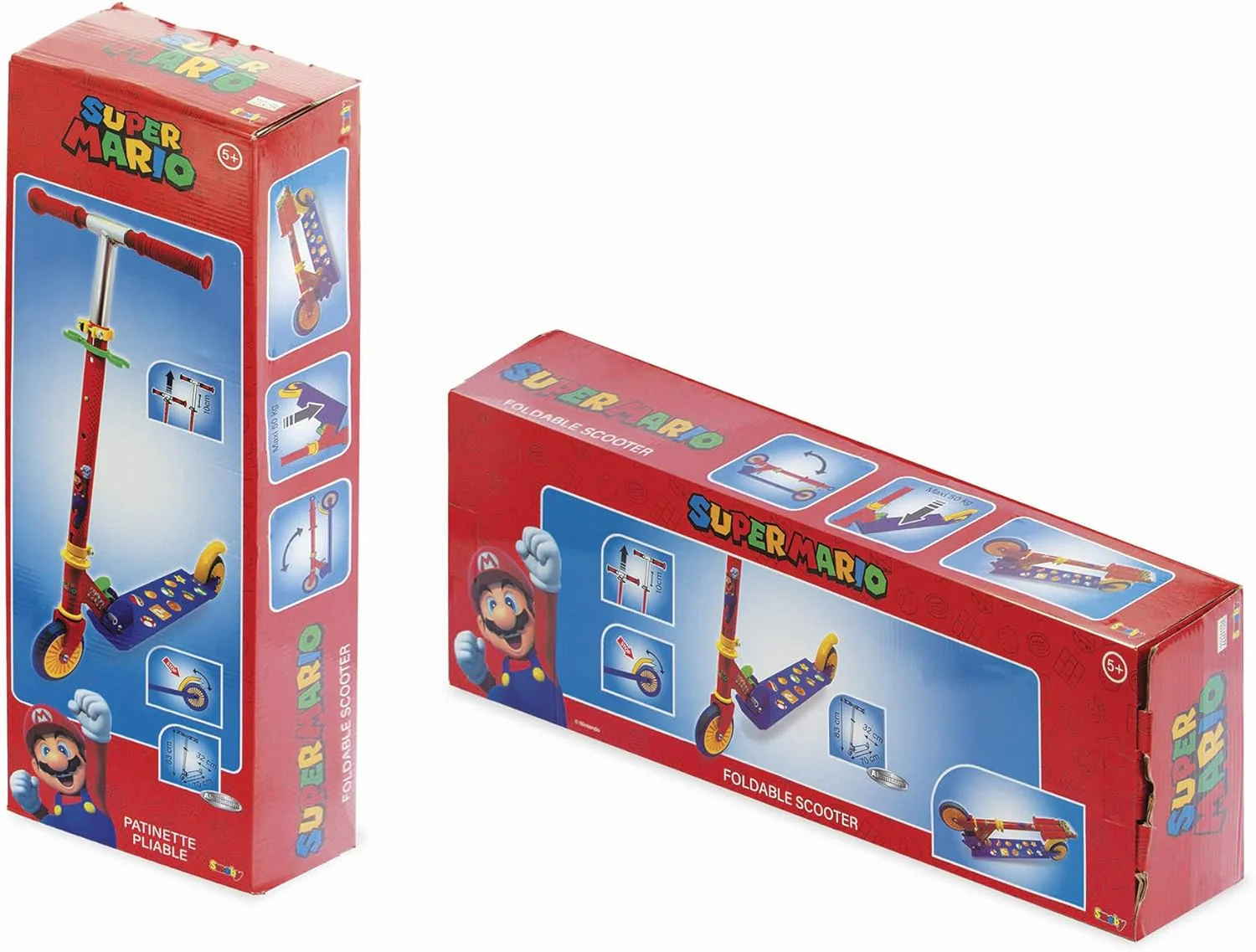 Smoby Super Mario 2 Wheeled Foldable Scooter 7600750373
