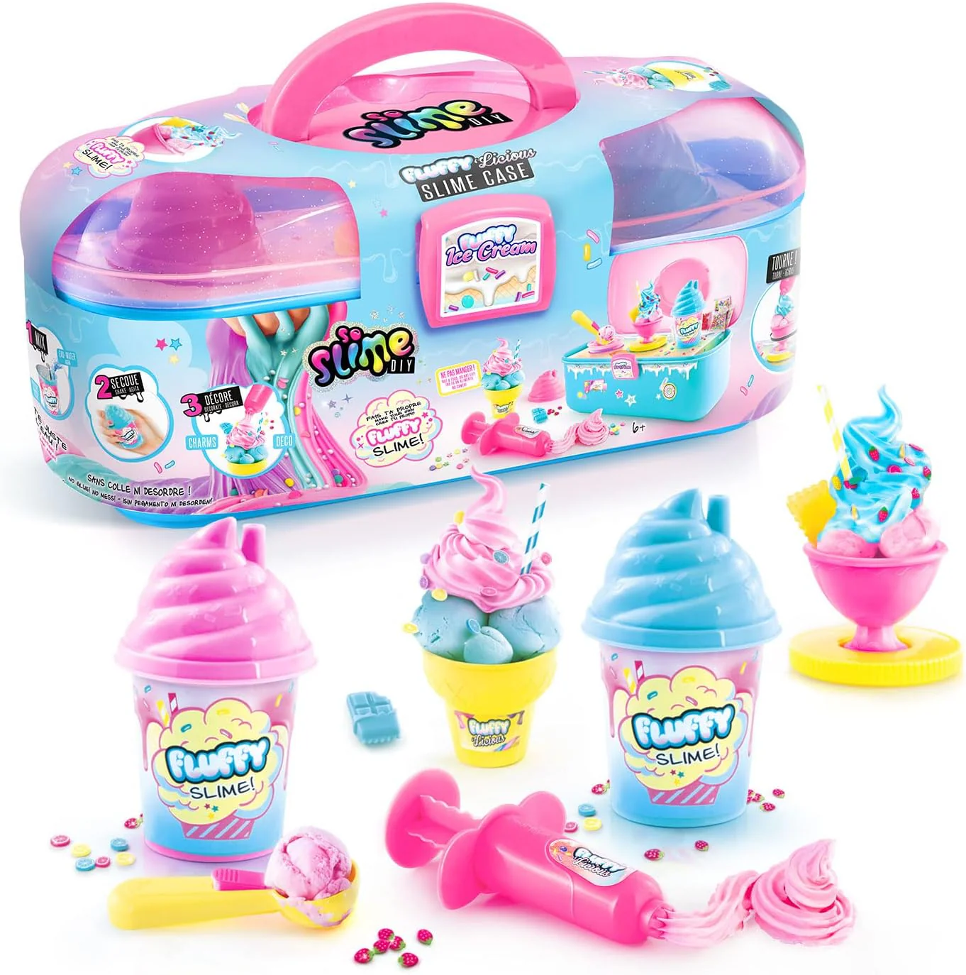 Canal Toys Fluffy Slime Case with Accessories – DIY Slime Kit (Purple, SSC 206)
