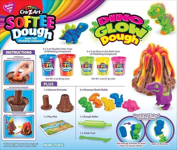 Softee Dough Dino Glow Dough CA-66603 - Image 5