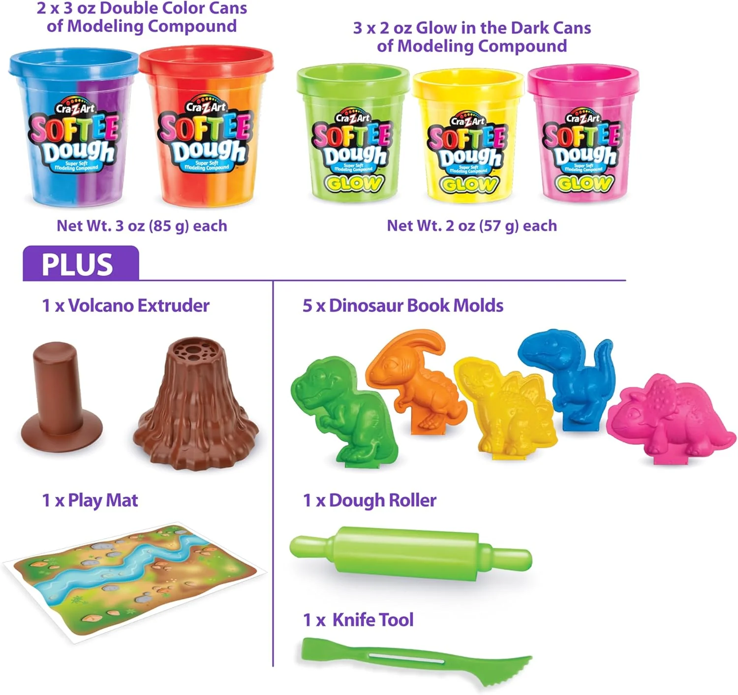 Softee Dough Dino Glow Dough CA-66603 - Image 8