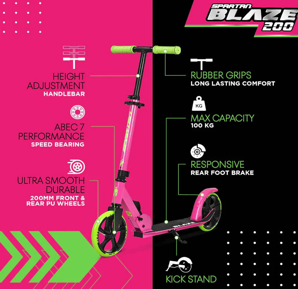 Spartan Blaze Scooter Pink 200mm SP-7063 - Image 2