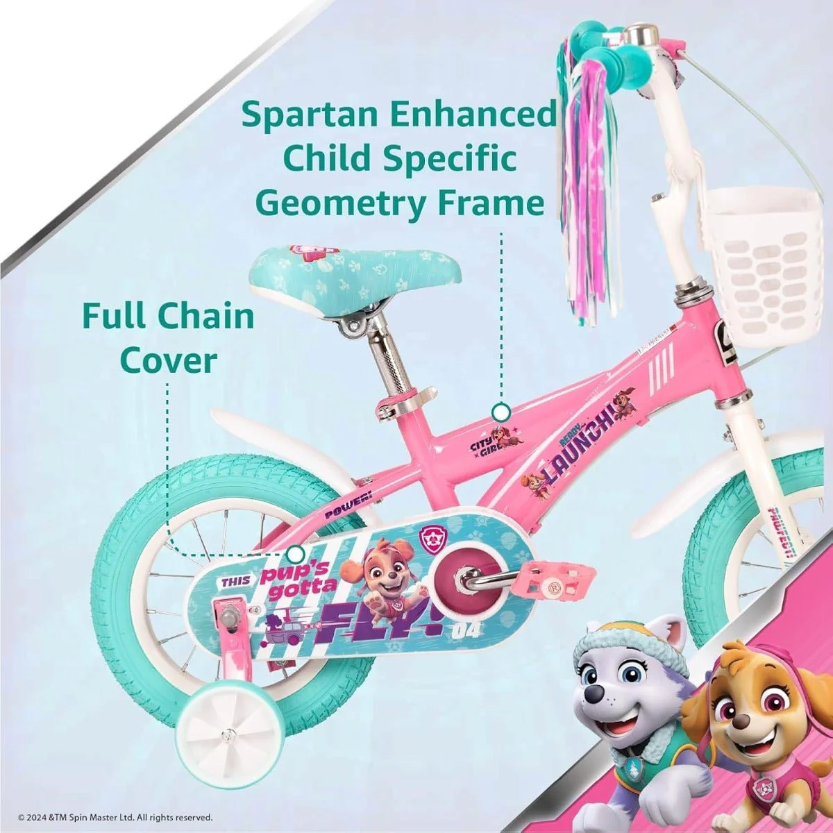 Spartan Paw Patrol Skye Bicycle 12inch SP-3203 - Image 4