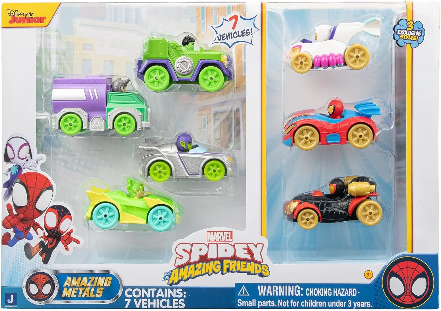 Spidey and His Amazing Friends Amazing Metals Diecast Vehicles 7-Pack SNF0223 - Image 2