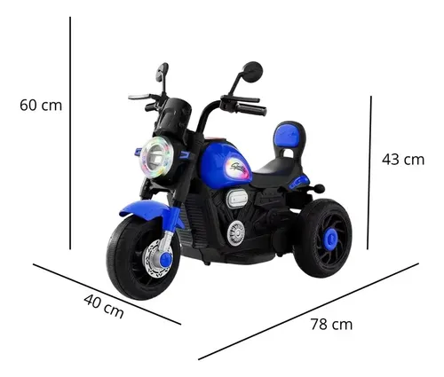 Sportstor 3-Wheel Motorcycle Ride On Blue 888 - Image 2