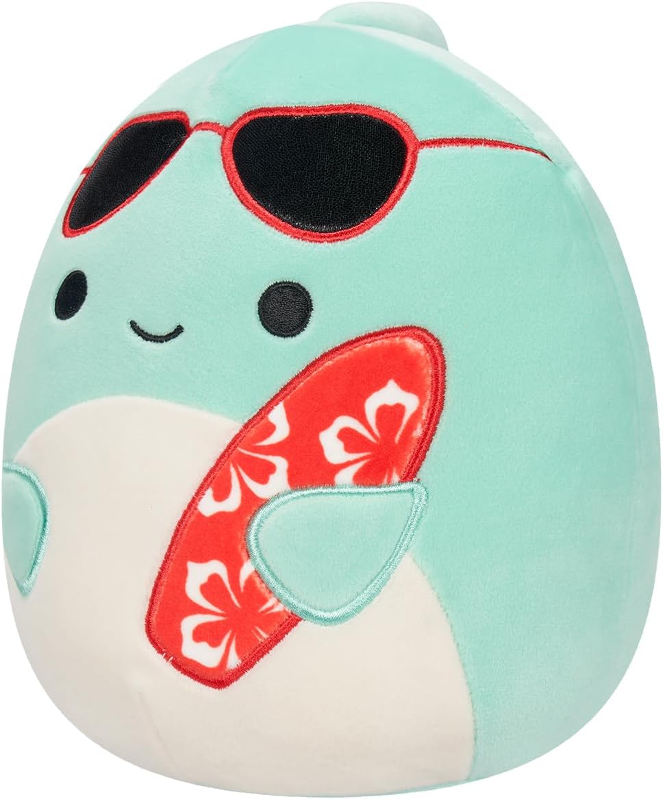 Squishmallow Perry Teal Dolphin with Sunglasses And Surfboard 7.5 Inches SQCR05372 - Image 2
