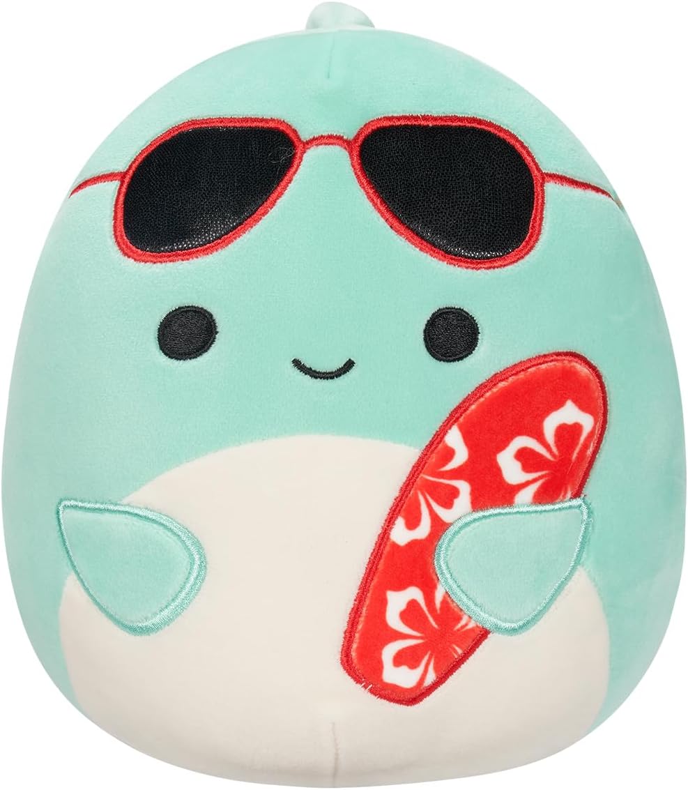 Squishmallow Perry Teal Dolphin with Sunglasses And Surfboard 7.5 Inches SQCR05372 - Image 3
