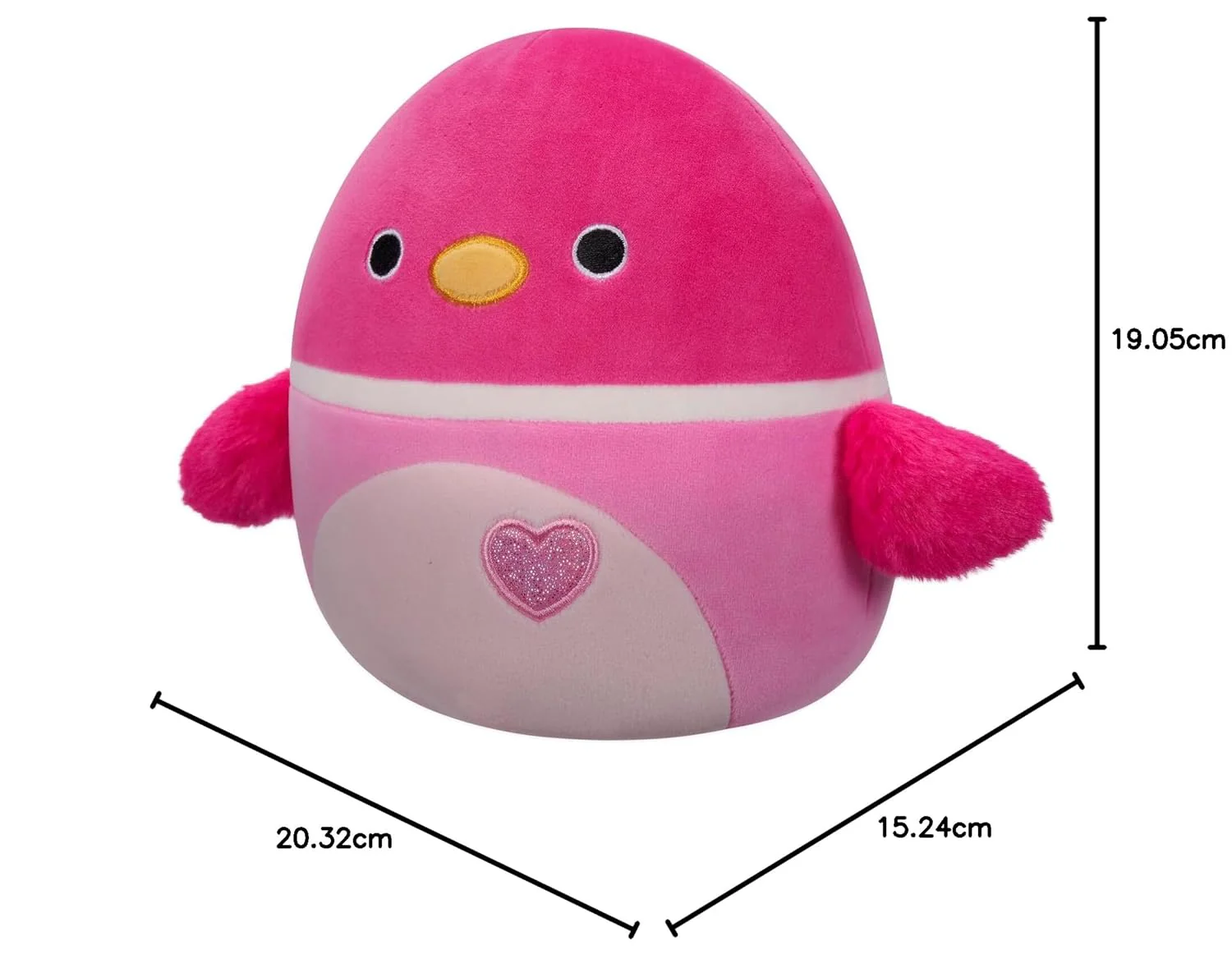 Squishmallows Candy Heart Valentine 2024 7.5" Plush - Della the Mallard Duck - Image 2