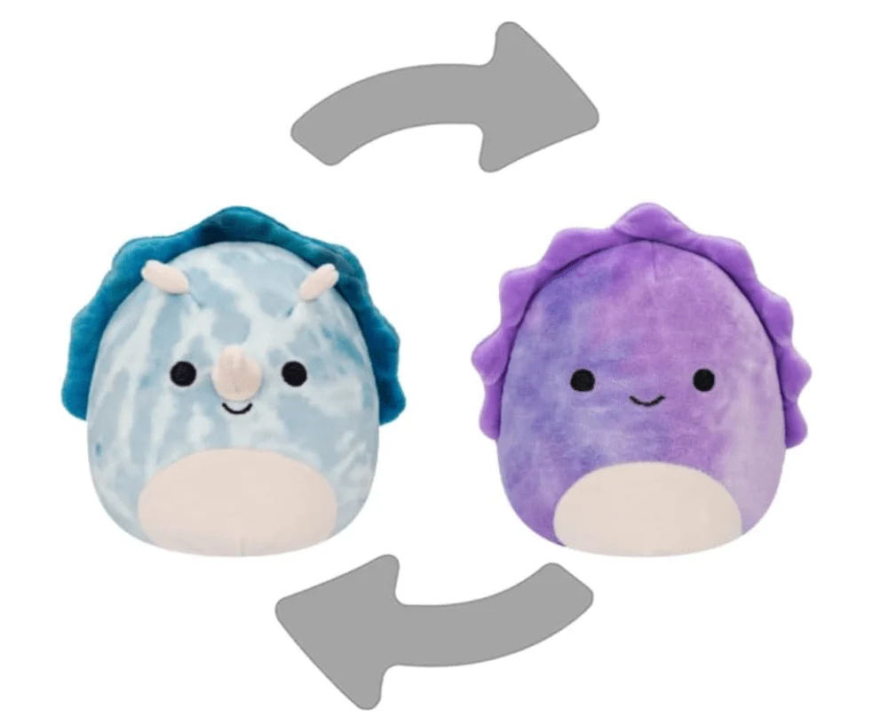 Squishmallows Flip A Delilah The Purple Dino Jerome The Blue Dino Plush Toy 5in